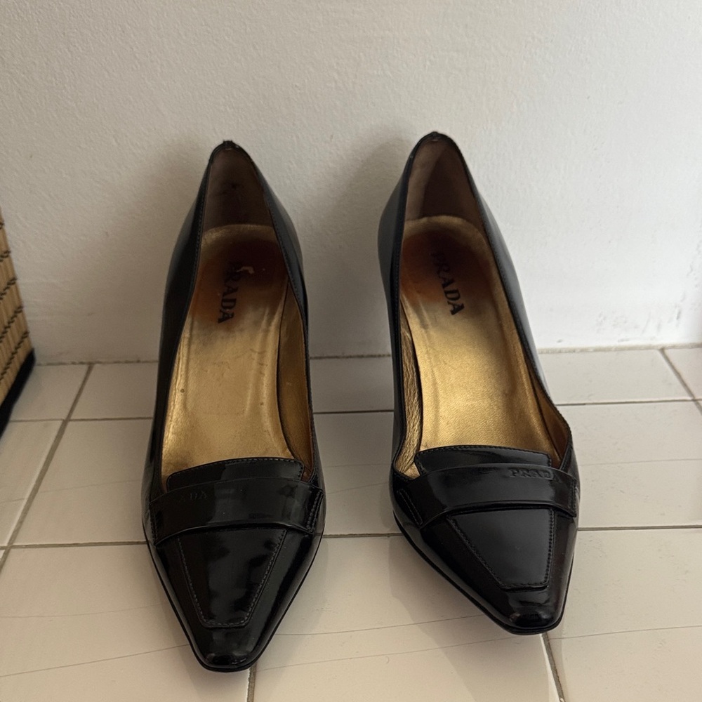 Prada Black Patent Leather Heels